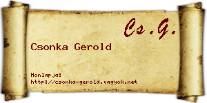Csonka Gerold névjegykártya