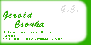 gerold csonka business card